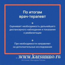 Углублённая диспансеризация после перенесённой коронавирусной инфекции Углублённая диспансеризация после перенесённой коронавирусной инфекции